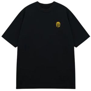 <b>Men</b> Oversized <b>Black</b> T <b>Shirt</b> <b>Short</b> <b>Sleeve</b> Crew Neck Cotton Casual Streetwear Top Small Chest Logo Print Summer Tee - Product Image 1