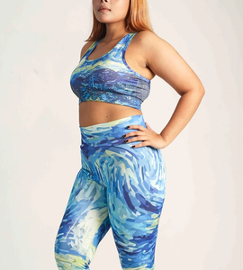 Custom High Quality Hot Fitness Wear Suit Quick Drying Workout Non Pad Sport Bra Women Gym Sportswear Floral Yoga <b>Leggings</b> Set - Product Image 4