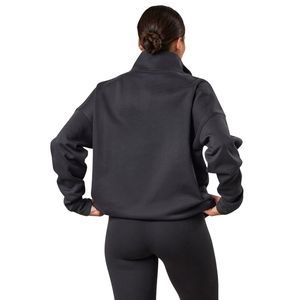 Sweat-shirt à col montant gris foncé pour femme, coupe oversize, manches longues, style streetwear décontracté, toucher doux, pour le quotidien - Product Image 2