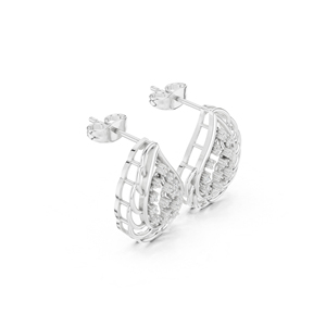 Boucles d'oreilles clous en or blanc 14 carats avec diamants de laboratoire ronds pour femme – Cadeau d'anniversaire – Nouveaux diamants cultivés - Product Image 6