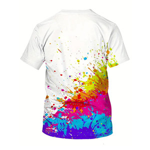 T-shirt pour homme avec logo personnalisé imprimé par sublimation, 100% coton, col rond, coupe ample, service OEM personnalisé, t-shirt de sublimation de couleur unie - Product Image 2