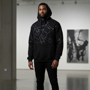 High Quality Hoodie Bulk <b>Men</b> Tracksuit Custom Label Heavyweight Hooded Sweatshirt Puff Print Streetwear Apparel - Product Image 5