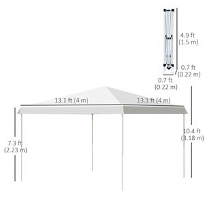 "13x13 White Pop up <b>Canopy</b> <b>Tent</b> with Adjustable Height & Carry Bag" - Product Image 3