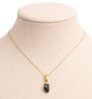Collar con Colgante de Diamante Natural en Bruto de Primera Calidad, Estilo Art Deco, Oro Sólido de 14K/18K, Engaste de Garras Hecho a Mano, Joyería Minimalista Hecha a Mano