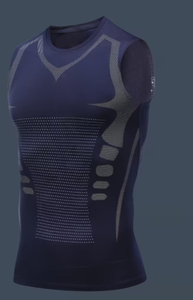 HAWK SPORTS INDUSTRIES Débardeur de compression en polyester tricoté pour homme, col rond, couleur unie, séchage rapide, sans manches, pour le sport et l'entraînement en salle de sport - Product Image 2