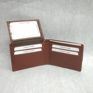 Custom Logo Direct Supplier Cow Leather Card Holder <b>Wallets</b> <b>RFID</b> Promotional Gifting <b>Men</b> Bifold Purse Open Long Bill Sleeve Boys - Product Image 4