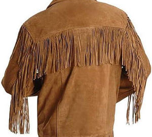 Chaqueta de Cuero Estilo Vaquero para Invierno, con Flecos, Cuello Alto, Cierre de Cremallera, Estilo Urbano, Resistente al Viento - Product Image 5