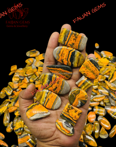 Cabochon en Jaspe Abeille 100% Naturel, Marque FAIJAN GEMS, Origine Rajasthan, Certifié par un tiers, Haute Qualité, Fait main, Toutes formes - Product Image 2