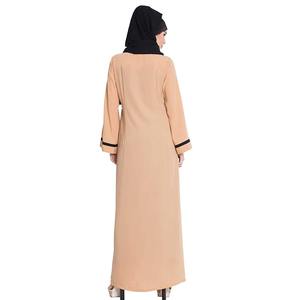 เสื้อคลุมอาบายะห์สไตล์ตุรกีสำหรับผู้หญิง ผ้าโพลีเอสเตอร์ ขายดี คอวี แขนยาว ยาวถึงข้อเท้า กันยับ ระบายอากาศได้ดี ยืดได้สี่ทิศทาง - Product Image 5