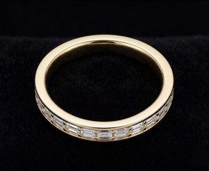 Anillo de Compromiso Solitario de Lujo con Diamante Cultivado en Laboratorio, Corte Esmeralda, Oro Amarillo Sólido de 18K, Diamante Blanco de 1.3ct, Certificado IGI, para Mujer - Product Image 5