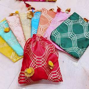 Sacs potlis traditionnels pour femmes, multicolores, pour fruits secs, pour mariage, pooja, cadeaux, fêtes indiennes, cadeaux pour l'Aïd. - Product Image 1