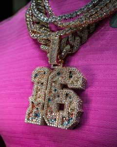 เครื่องประดับเงินแท้ 925 ดีไซน์ฮิปฮอป สลักชื่อหรืออักษรย่อตามสั่ง ประดับเพชรโมอิสซาไนต์ พร้อมใบรับรอง - Product Image 6