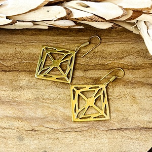 Nouvelles Boucles d'Oreilles Pendante Géométriques Diamantées en Laiton Plaqué Or 18 carats pour Femme, Style Bohème, Vente en Gros - Product Image 6