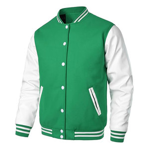 <b>Mens</b> Varsity <b>Jacket</b> Faux <b>Leather</b> Sleeve Letterman <b>Jacket</b> Boys College Baseball <b>Jacket</b> Classic Athletic Bomber Coat for Casual - Product Image 2
