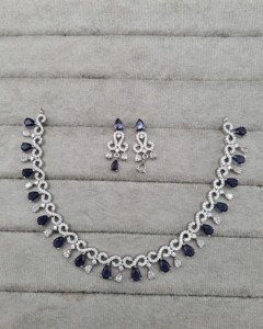 Luxury American Diamond Infinity Loop Necklace <b>Set</b> Micro Pave AD Wavy Fringe Collar Necklace And Earrings For Women Manufacturer - Product Image 6