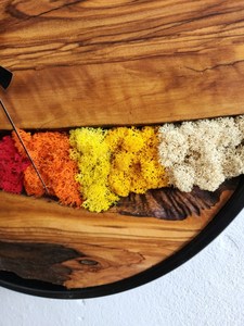 Rainbow Moss Wood Wall <b>Clock</b> Handmade Colorful Wooden Timepiece Modern Nature Inspired Decor Round Wall Art Living Room - Product Image 5