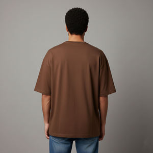 Camisetas Oversize de Punto con Estampado Personalizado para Hombre/Unisex, Hombros Caídos, Tejido Grueso, 100% Algodón, Color Sólido, Transpirables, Estilo Urbano - Product Image 3