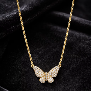 Butterfly Charm Handmade 925 Sterling Silver 18k Gold Plated Dainty Necklace For Her - Anniversary <b>Gift</b> - Product Image 1