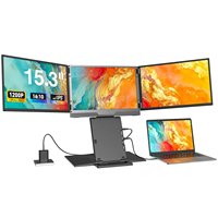 Écran portable triple 15,3 pouces IPS 1920x1200P LCD Z3 pour ordinateur portable, protection des yeux, extension d'écran, pilote requis, un câble pour trois écrans