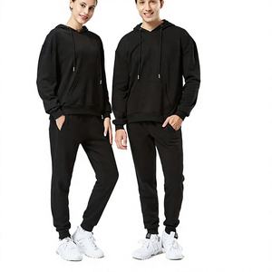 Conjunto Deportivo Unisex con Capucha, Color Sólido, Largo, Informal, Transpirable, 100% Algodón, Corte Regular, Bolsillos Laterales, Otoño - Product Image 1
