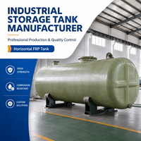Réservoir de stockage horizontal en PRV (fibre de verre renforcée) sur mesure pour liquides chimiques, eau, applications industrielles, résistant à la corrosion