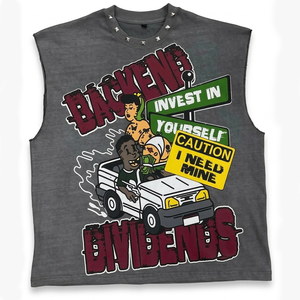 Women Sleeveless T Shirt 180 GSM Premium Cotton <b>Red</b> Graphic Print Studded Neck Custom Screen Print Logo Women's Cotton shirts - Product Image 4