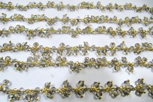 Cuentas de Labradorita Facetadas Mystic de 3-4 mm, Cadena de Racimo Grueso Envuelta en Alambre de Alta Calidad para la Fabricación de Joyas - Product Image 5