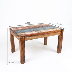Durable Wood <b>Rustic</b> <b>Coffee</b> <b>Table</b> Knockdown Handcrafted Minimalist Vintage Industrial Living Room Furniture Reclaimed Boat Wood - Product Image 1