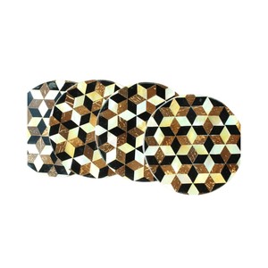 Elegant Shell Inlay <b>Drink</b> <b>Coasters</b> for Home Decor - Product Image 4