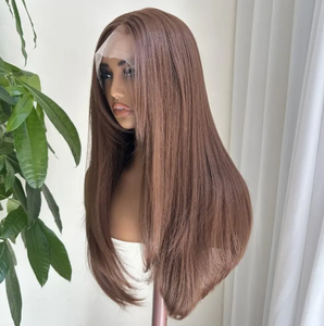 วิกผมแท้สีน้ำตาลเกาลัดแบบตรงหลายชั้น HD Lace Front ราคาโรงงาน  ถอนขนมาแล้ว เส้นผมธรรมชาติ ผมบราซิล - Product Image 2