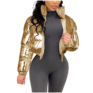 Hot Selling Puffer Coats Ladies Metallic Shiny <b>Duck</b> <b>Down</b> Coat With Real Big Fur Hood Waterproof Bubble Coat for Women - Product Image 5