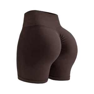 Shorts Deportivos Premium para Mujer, 80% Nailon, Cintura Alta, Sin Costuras, Efecto Push-Up, para Yoga, Running, Fitness, con Logotipo Personalizado, Proveedor Mayorista - Product Image 4