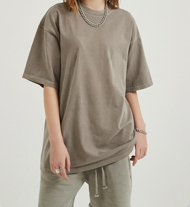 High Quality Custom Vintage Heavy <b>Weight</b> <b>Blank</b> Plain 100% Cotton Shoulder Drop Oversized T Shirt for Women - Product Image 6