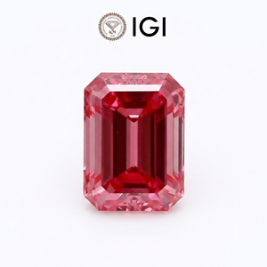 Diamante Cultivado en Laboratorio con Corte Esmeralda, Color Rosa Intenso, 1 Quilate, Certificado por IGI |   Diamantes sueltos de laboratorio CVD |   Piedra para la Creación de Joyería Personalizada - Product Image 1