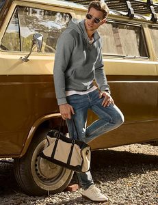 Sweat-shirts décontractés en coton pour hommes avec cordon de serrage et fermeture éclair quart de tour - Product Image 3