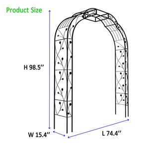 Arco de Jardín de Metal Negro W74.4 X H98.4, Pérgola para Plantas Trepadoras y Arreglos Florales de Rosas para Exteriores - Product Image 6
