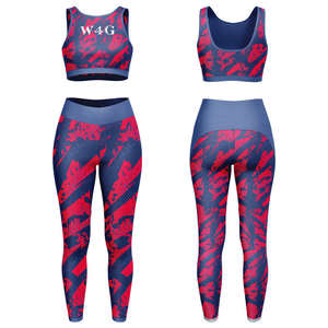 Conjunto de yoga para mujer al por mayor: Ropa deportiva para gimnasio, traje de entrenamiento atlético para niñas, leggings de fitness OEM personalizados, sujetador deportivo con espalda cruzada. - Product Image 1