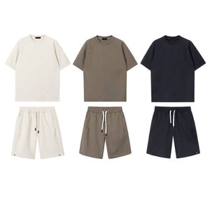 Ensembles courts pour hommes, tenues décontractées 2 pièces, survêtements de sport à manches courtes pour hommes, adaptés à la course à pied - Product Image 1