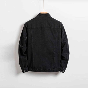 <b>Men's</b> Classic Denim <b>Jacket</b> Regular Fit Turn-down Collar Solid Color Cotton Washed Casual Autumn Style - Product Image 2