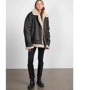 Veste d'hiver pour femme en cuir véritable à 100 %, doublure en fausse fourrure de renard, écologique, respirante, logo personnalisé, grande taille, fabriquée à la main au Pakistan - Product Image 3