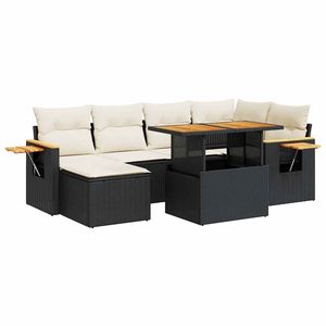 Ensemble de canapés de jardin blanc crème et noir - Product Image 2