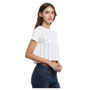 Y2K Crop Baby Tee Women Ringer <b>Raglan</b> <b>Top</b> 100% Cotton Short Sleeve Slim Fit Custom Logo T Shirt OEM Wholesale - Product Image 4