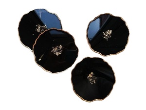 Ensemble de sous-verres indiens faits à la main en résine bleue 4 pièces de qualité supérieure tapis et tampons de décoration de table prix en vrac accessoires accessoires - Product Image 5