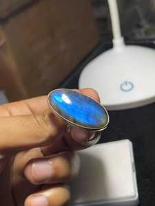 Anillo de Plata de Ley 92.5 con Labradorita Azul – Joyería con Gema Ovalada - Product Image 5
