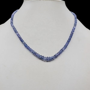 Collier de perles tanzanite rondelle réglable Bijoux en pierres précieuses naturelles Cadeau pour elle Pierres précieuses naturelles - Product Image 1