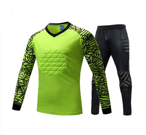 Maillot de Gardien de But pour Hommes Adultes, Uniforme de Football 100% Polyester, Anti-humidité, Protection UV, Nom d'Équipe Personnalisé, Protection en Mousse - Product Image 1