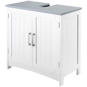 White As Pedestal Sink Storage Cabinet Double-Door Under Sink Vanity for Bathroom - Product Image 1
