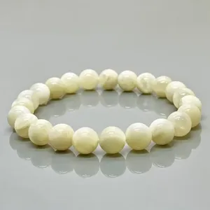 Natural White Moonstone 8mm Smooth Round AA Grade Gemstone Beads <b>Stretch</b> <b>Bracelet</b> Healing Jewelry Wholesale - Product Image 2