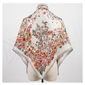 NORTH APPROACH Women's Square <b>Silk</b> Scarf Floral Print Elegant Multi-Functional Fashion Accessory All Seasons - Product Image 2