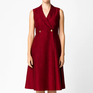 Robe en polyester bordeaux élégante et confortable pour occasions décontractées et semi-formelles, disponible en tailles M, L, XL, XXL - Product Image 1